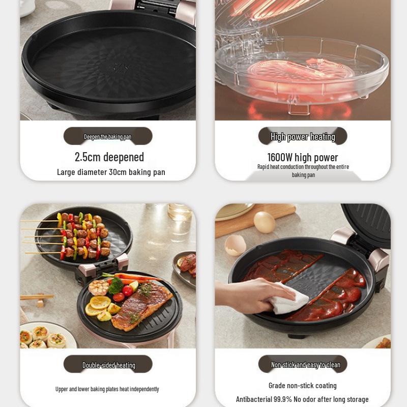 Large Capacity Double-Sided Ceramic Electric Pancake Maker – Multi-functional Griddle for Home Baking