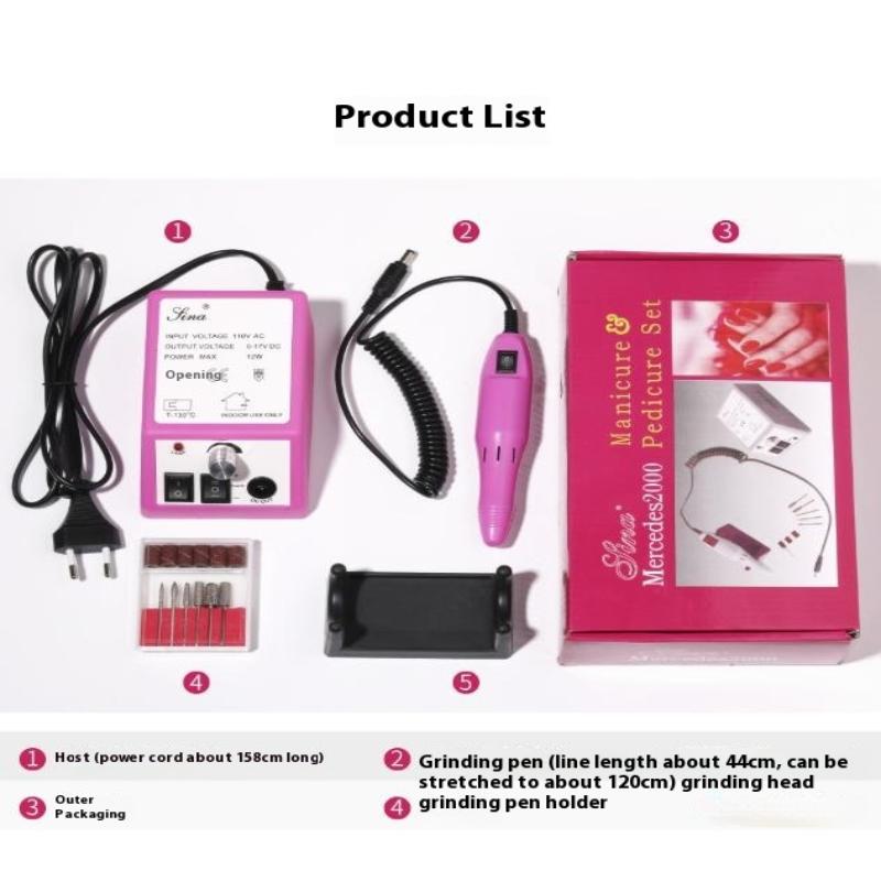 Portable Nail Drill Machine Electric Manicure Nail Polishing Head Kit For Gel Polish Professional Manicure Tool Salon Equipment