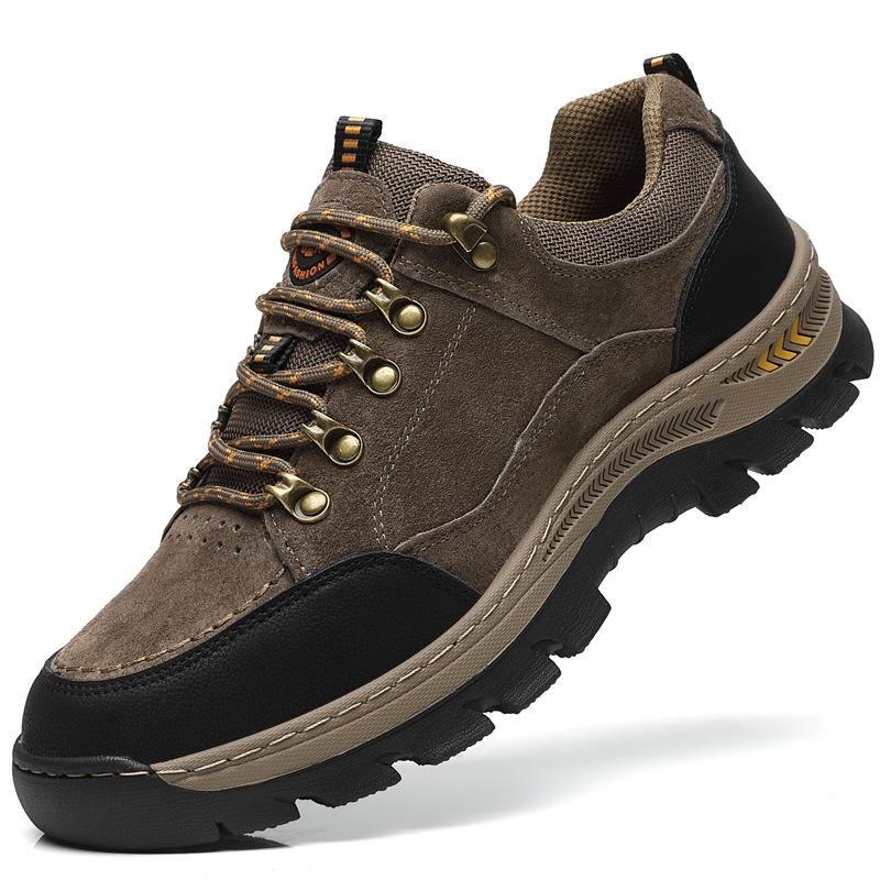 Genuine leather men's shoes 2025 spring new leather shoes outdoor hiking hiking shoes non-slip casual comfortable sports shoes men