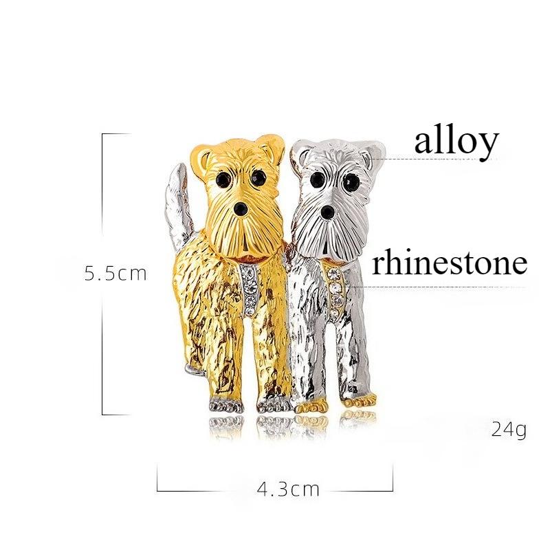 European and American retro puppy brooch, alloy, metallic texture, high-end animal brooch, pin, versatile buckle for clothing
