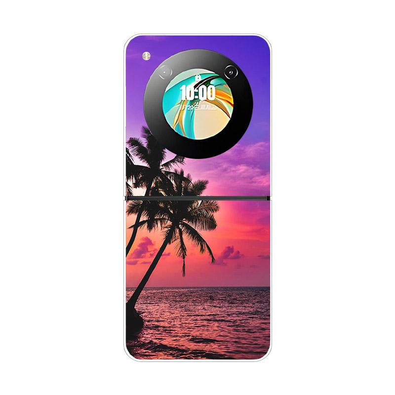 Etui For ZTE Nubia Flip NX724J Modne Malowane Przezroczyste Twarde PC Składane Pokrowiec For ZTE Libero Flip Przezroczyste Etui Funda