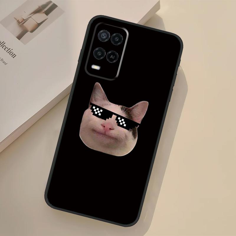 Beluga Cat Meme Face Smiling Case For Oppo A17 A57 A77 A74 A54 A94 A78 A98 A18 A60 A80 A40 A38 A58 A96 A76 A16 A15 A5 Pro