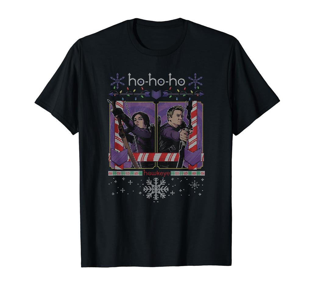 Marvel Hawkeye Clint & Kate Christmas Ugly Sweater T-Shirt