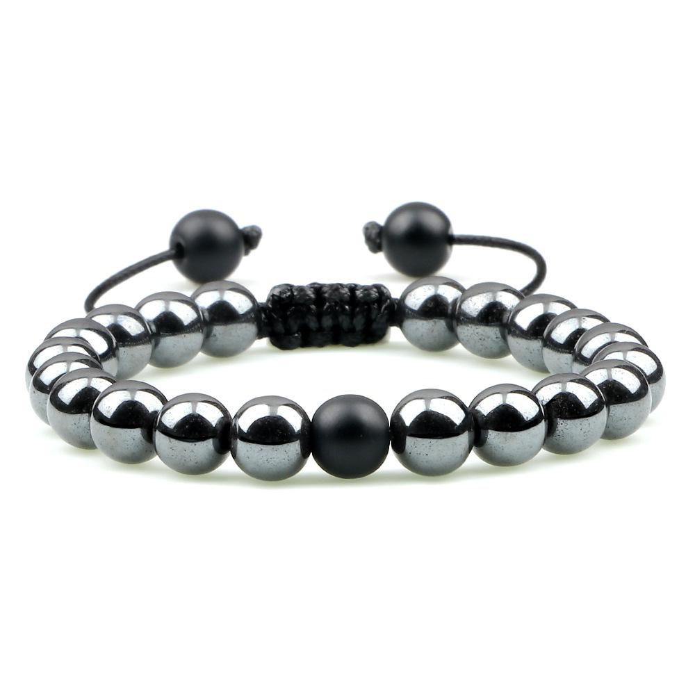 Handmade Obsidian  Tiger Eye Beaded Stretch Bracelet