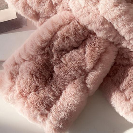 Winter Scarf Soft Imitation Rabbit Fur Solid Color Design Short Scarf Thickened Warm Plush