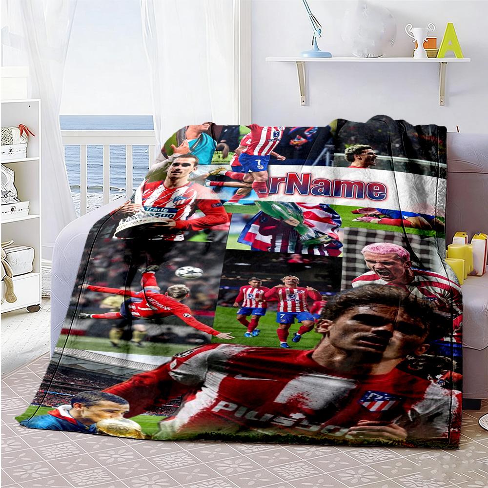 Atletico Madrid Customize Your Name Blanket Multi-purpose Personalized Blanket Durable Comfort Perfect for Home Decor Picnics Office Chair Office