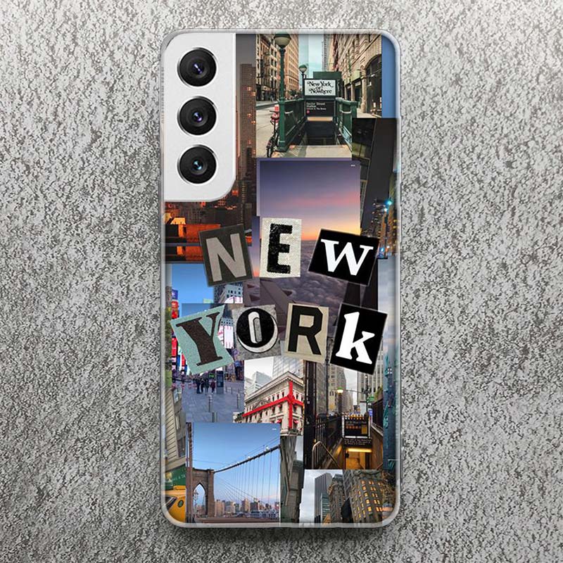 NYC New York City Print Soft Case for Samsung Galaxy S25 S24 S23 S22 Ultra S21 Plus S20 FE Phone Shell S10 + Pattern Cover Soft