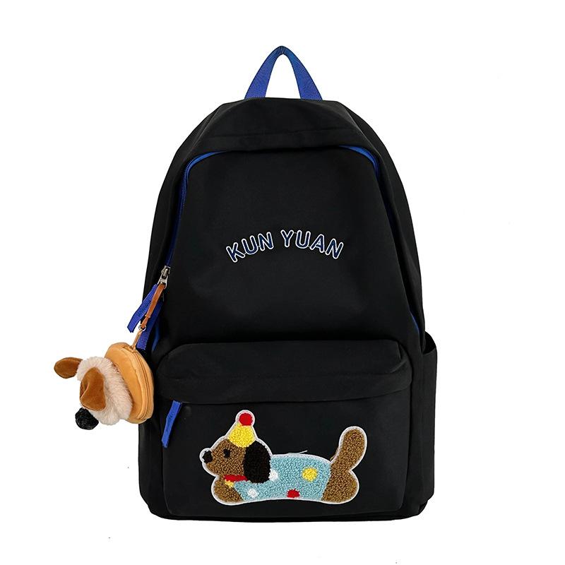 Schoolbag new cute puppy backpack large capacity primary school students junior high school students lightweight schoolbag simple fashion alphabet 