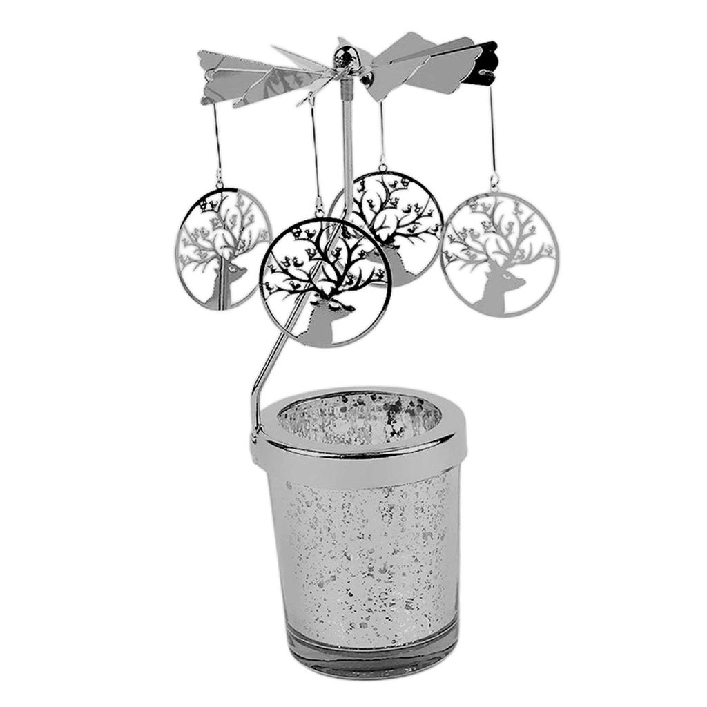 Elegant Rotating Candle Holder for Fireplace Desktop Restaurant Festival Christmas