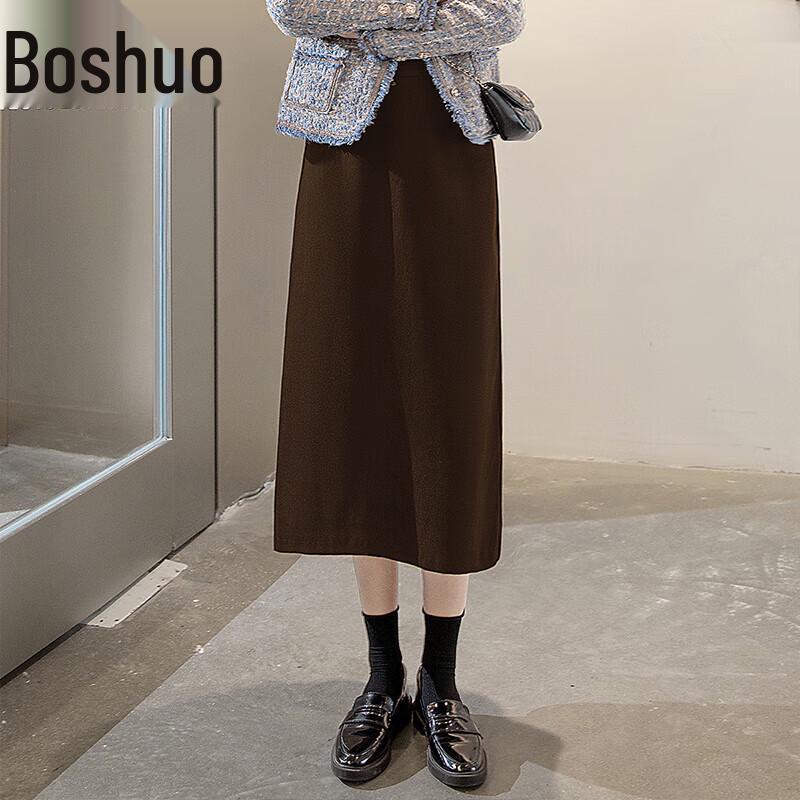 Women s A-Line Slit Midi Skirt L