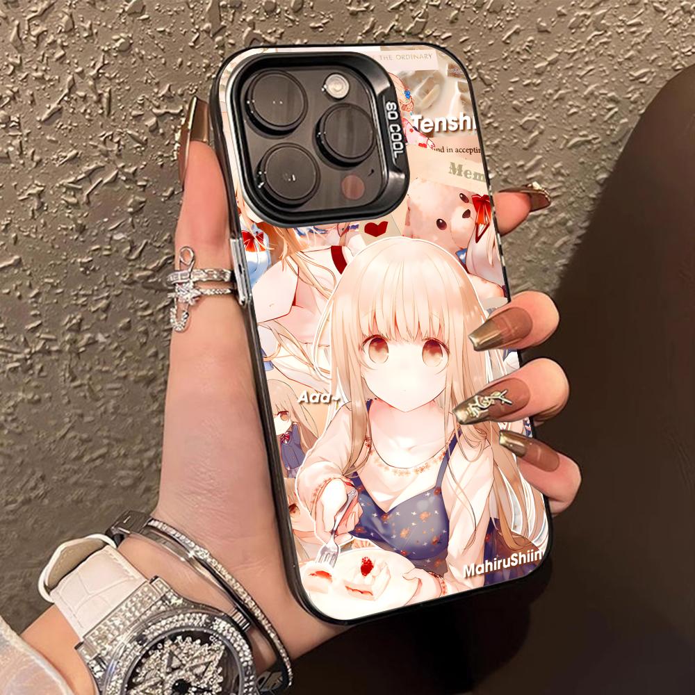 Angel Mahiru Shina Anime Phone Case for iPhone 16 15 14 13 12 11 X XR XS 8 7 Pro Max Plus Colored Translucent Smartphone Luxury