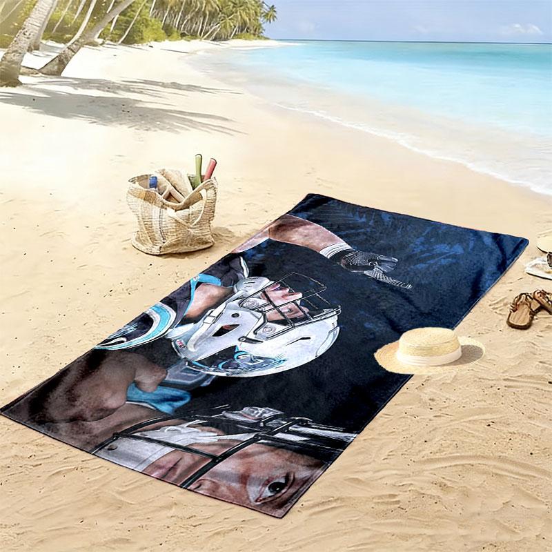 Christian McCaffrey Print Beach Towel, Large Soft Quick Dry Towel for Beach Camping Swimming