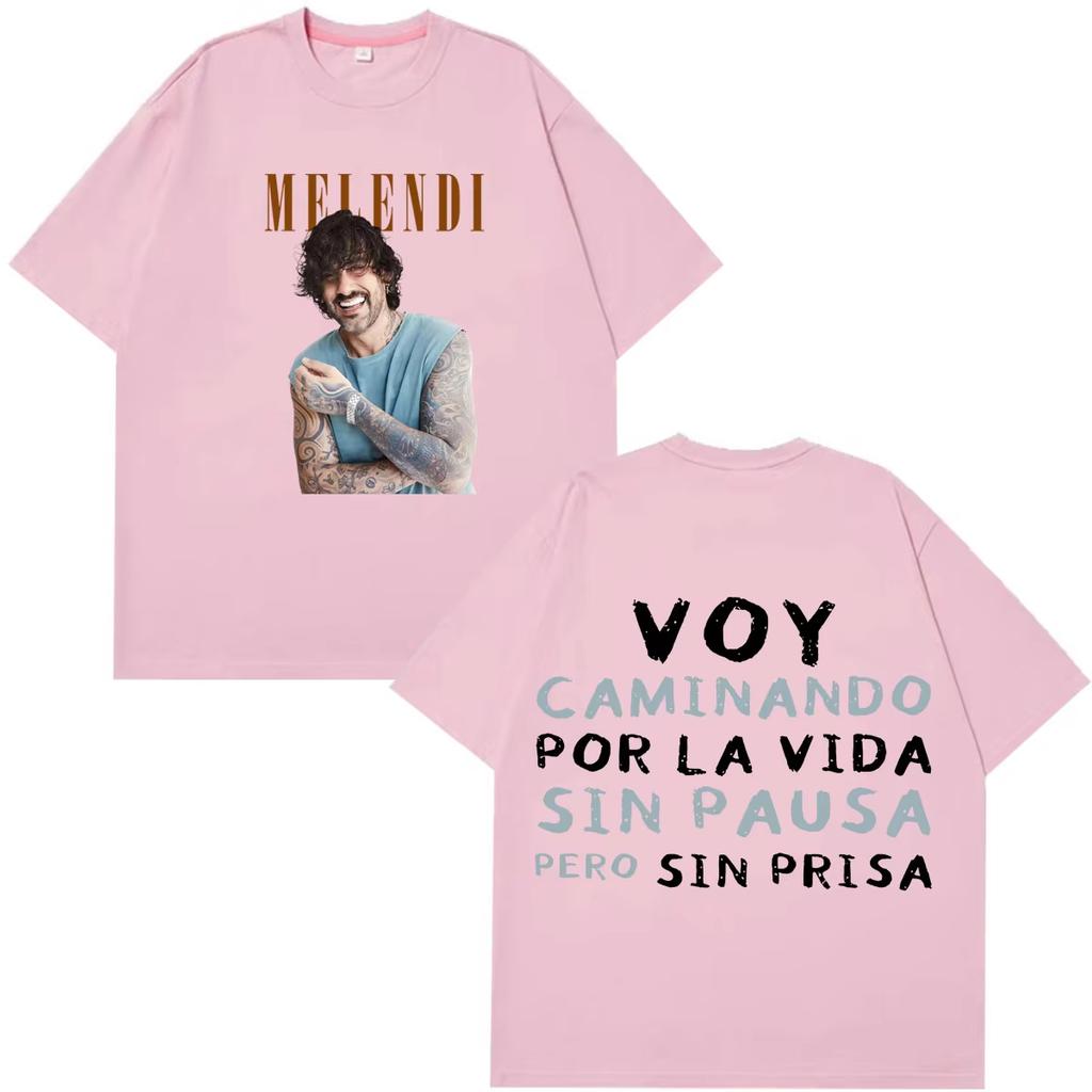 Rapper Melendi La Promesa Letters Print Tshirt Unisex Unisex Fashion T shirts Short Sleeve Casual 100Cotton Tee Fan Gifts Tops