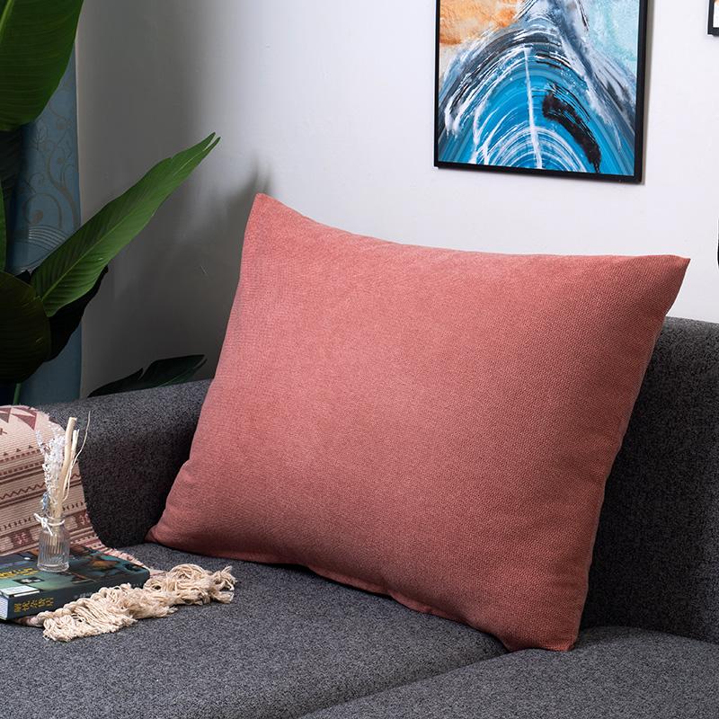Large Rectangle Waist Cushion Cover Sofa Car Backrest Pillowcase Bedroom Huge Pillow Case Protector Zipper Solid Color Multisize