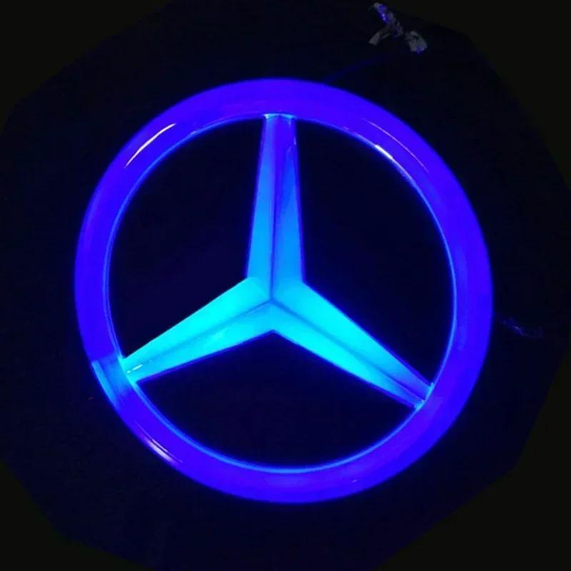 

C200 E200 New For Mercedes Benz 9.5cm Car Rear Trunk Emblem ABS LED Badge Light Accessories for Mercedes Benz S350 S300L S A B C синій