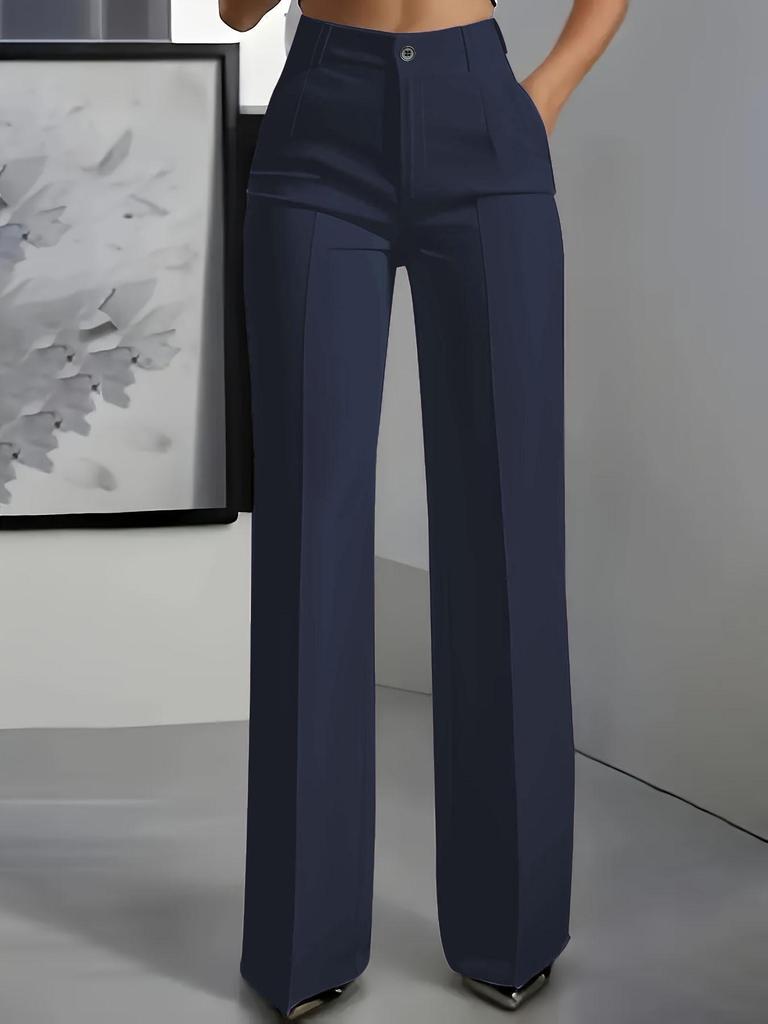 2026 Women's High-Waisted Drapey Straight Suit Trousers