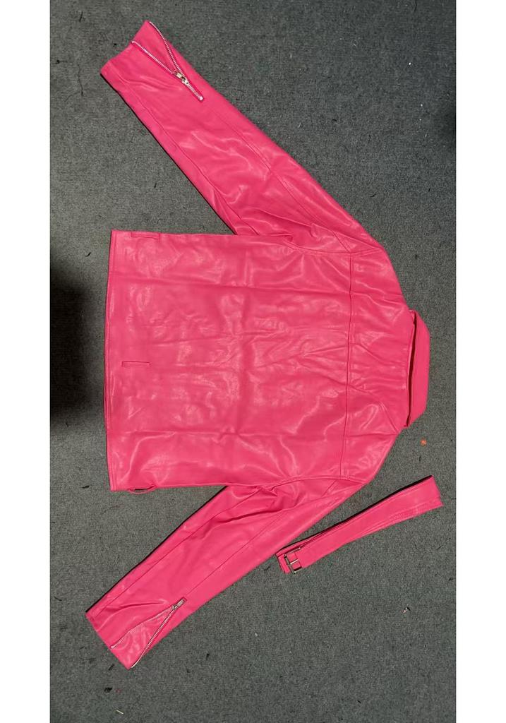Giacca da Moto da Donna Taglie Forti in Ecopelle PU per Primavera, Autunno e Inverno