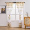 2pcs/set Tulip Gold Foil Sheer Curtains – Floral Semi-Blackout Window Curtains, Rod Pocket Home Decor