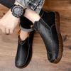 Herbst Winter Elegante Chelsea Boots Leder Herrenschuhe Rundkopf Luxus Designer Stiefeletten Anti-Rutsch schwarz Slip-on Große Größe 47