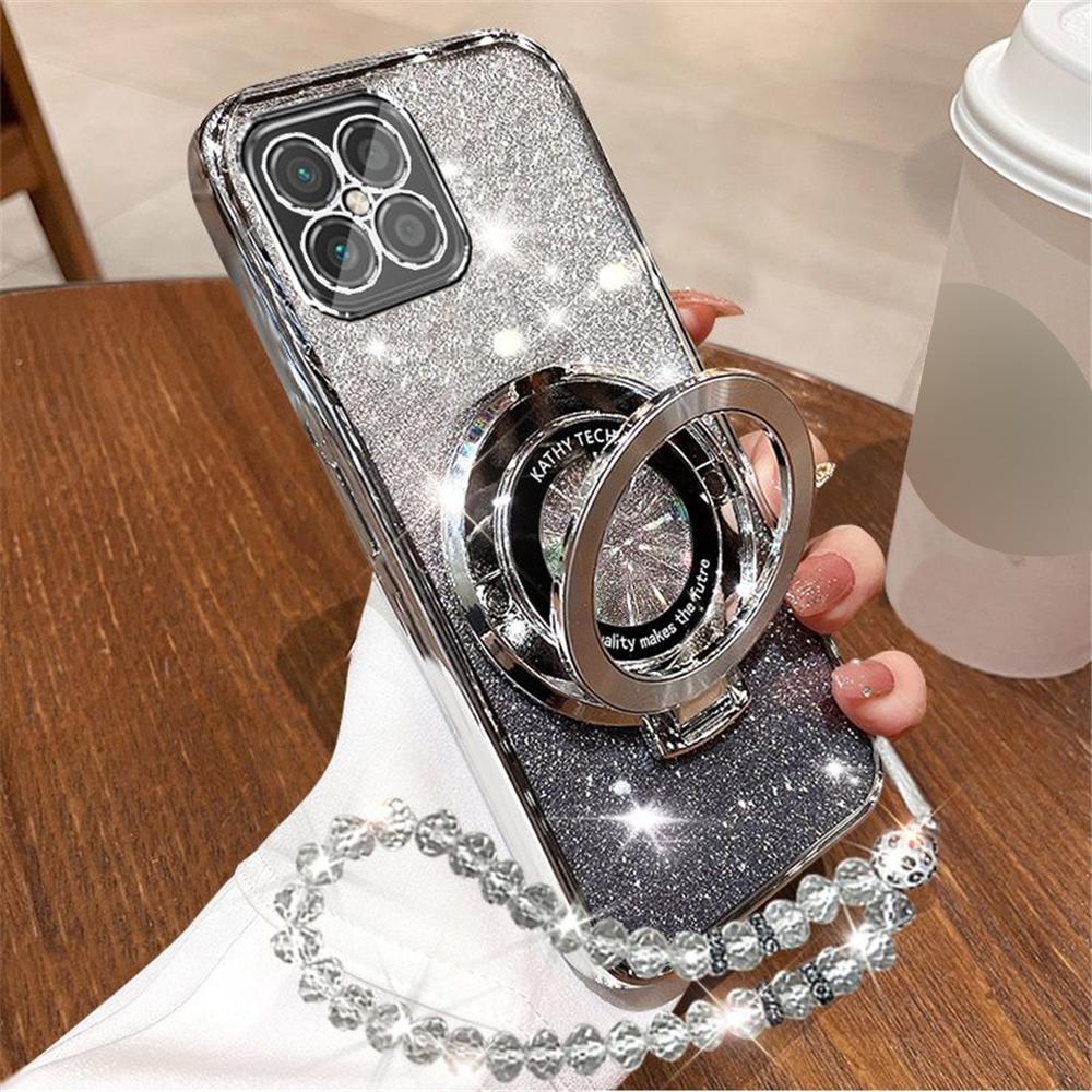 Crystal Bracelet Glitter Bracket Phone Case For Xiaomi POCO X7 14T Pro Redmi Note 14 Pro Plus 14C 4G 5G Soft Silicone Back Cover