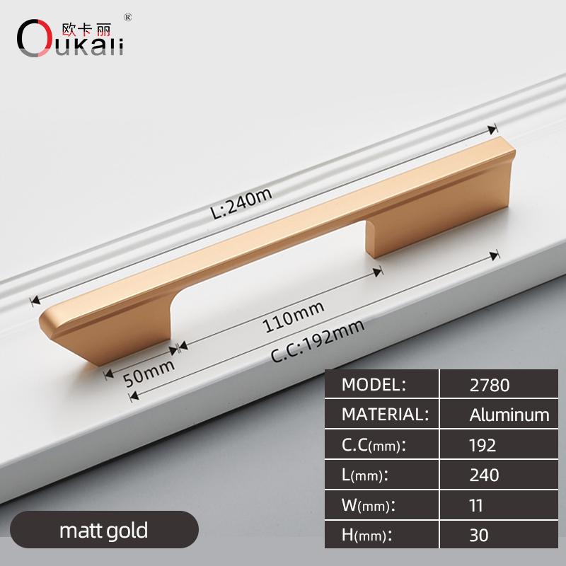 High Quality Luxury Hardware Cabinet Furniture Kitchen Drawer Dresser Pull Aluminium Profile Wardrobe Long Room Handles