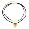 Double Layer Velvet Cord Necklace with Geometric Heart Pendant Adjustable Length Choker Style Jewelry for Everyday Wear and Special Occasions