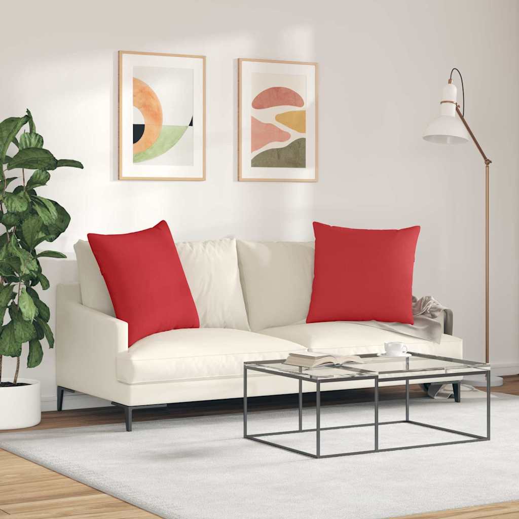 Sofa Cushions 2 Pcs Red 60 X 60 Cm Fabric