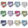 925 Silver Plated Twelve Month Birthstone Heart Eternity Charms Beads Pendant Fit Original Bracelet For Women Jewelry