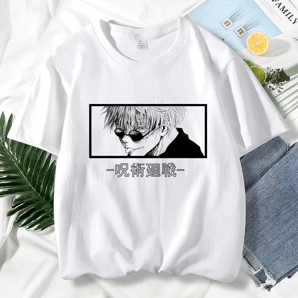 Gojo Satoru Print Graphic T Shirts Unisex Harajuku Fashion Casual Short Sleeve Tee Japanese Anime Jujutsu Kaisen Woman T-Shirt