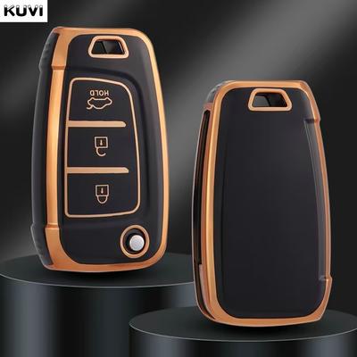 New Tpu Car Flip Key Case Cover Fob For Hyundai Elantra Solaris Tucson I30 I35 I40 Kona Genesis Santa Fe Azera Holder Shell
