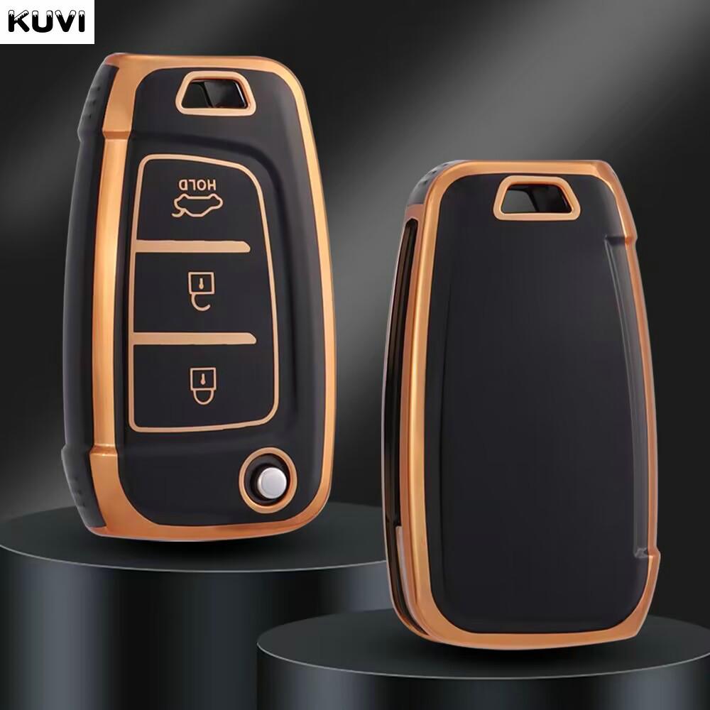 New Tpu Car Flip Key Case Cover Fob For Hyundai Elantra Solaris Tucson I30 I35 I40 Kona Genesis Santa Fe Azera Holder Shell