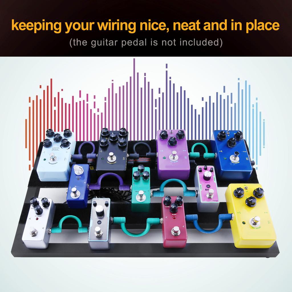 Large Guitar Effect Pedal Board Pedalboard Aluminum Alloy with Carry Bag Capo 4pcs Picks Fixing Tapes