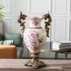 Vază de podea trofeu europeană vintage cu două mânere – Decor ceramic retro