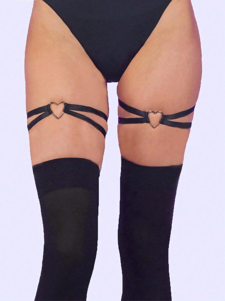 Kvinnor Elastiskt Lårstrumpband Bälte Benrem Punk Gotiska Kläder Hängslen Lolita Kroppssele Cosplay Rave Semesteraccessoarer