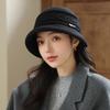 New knitted basin hat women autumn and winter thickened warm bucket hat retro versatile face little mother hat women