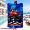 Nighttime Truck Drive Beach Towel, Microfiber Beach Towel, Perfect For Pool, Beach, Travel, Home Decor Beach Party Fan gifts