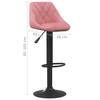 Bar Stool Set of 2 Pink Velvet