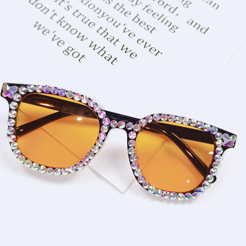 Explosive Ins Wind Handmade Diamond-Encrusted Glasses Women'S Summer Sunscreen Ultraviolet Sunglasses For Personalized Sunglasses