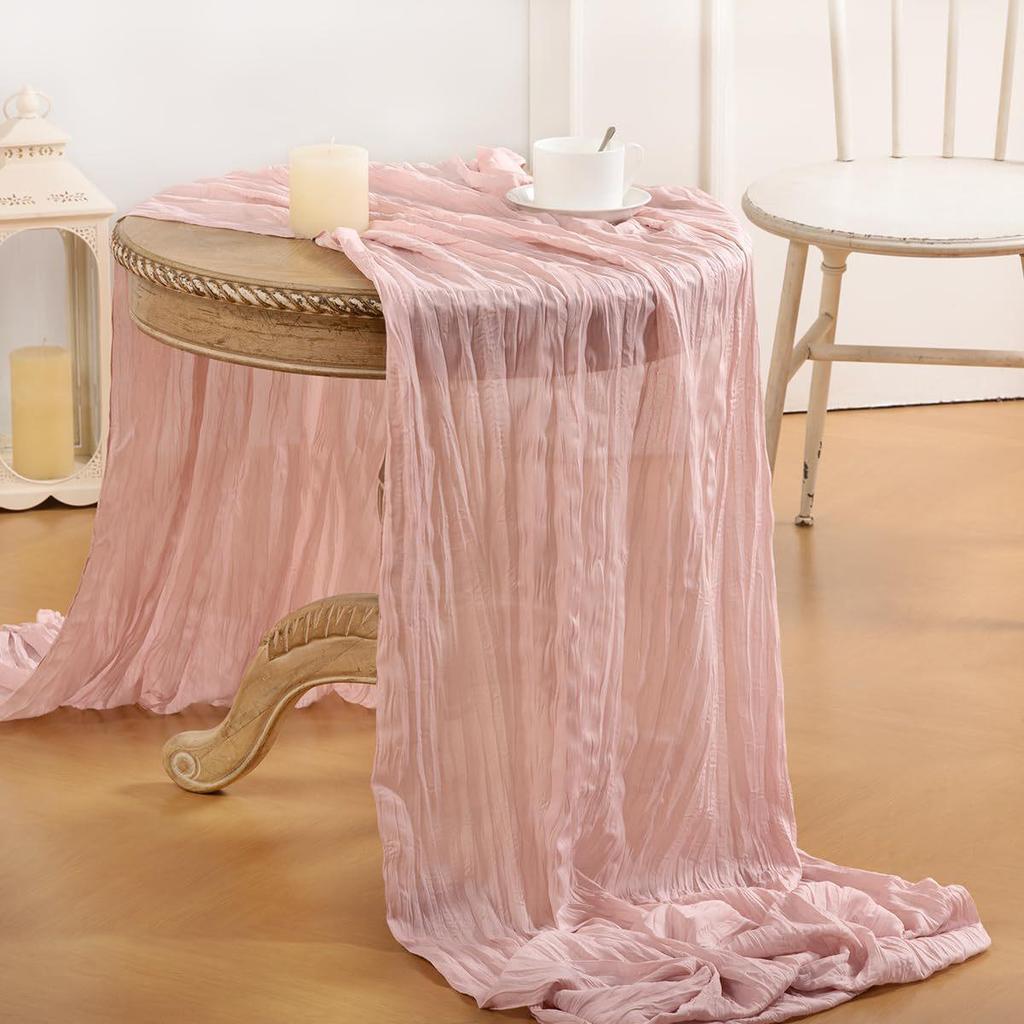 Chemin de table Bali Crinkle Gaze - Décoration Bohème Mariage & Fête