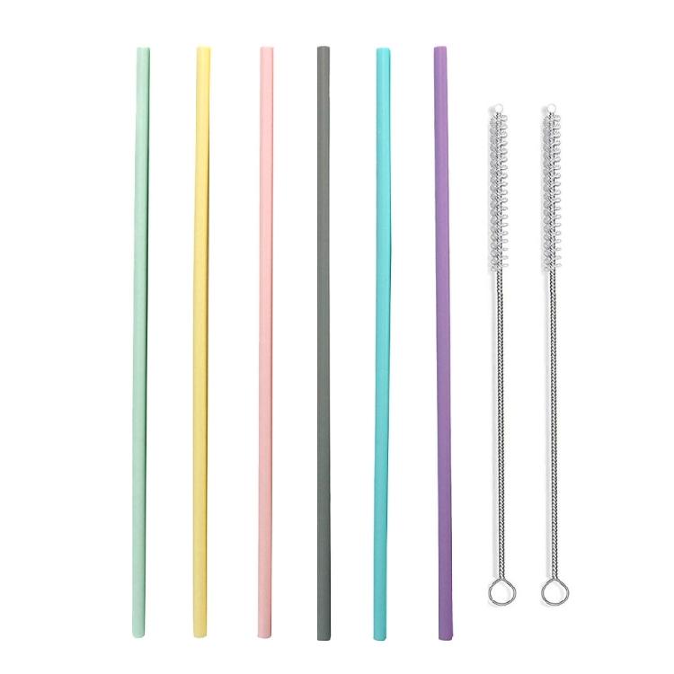 6 PCS Colorful Silicone Straws Replacement Straws Silicone Drinking Cup Straws 1