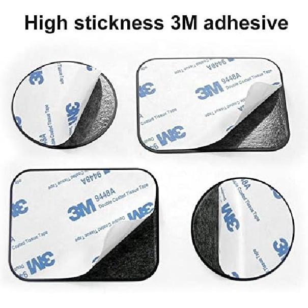 SALEX Replacement Metal Plates Set for Magnetic Car Phone Holders, Wall & Air Vent Mounts, Cases, Magnets. Kit of 4 Black Round Iron Discs Without