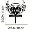 Personalized Angel Wings Heart Memorial Stake Vintage Metal Garden Sign Home Decor
