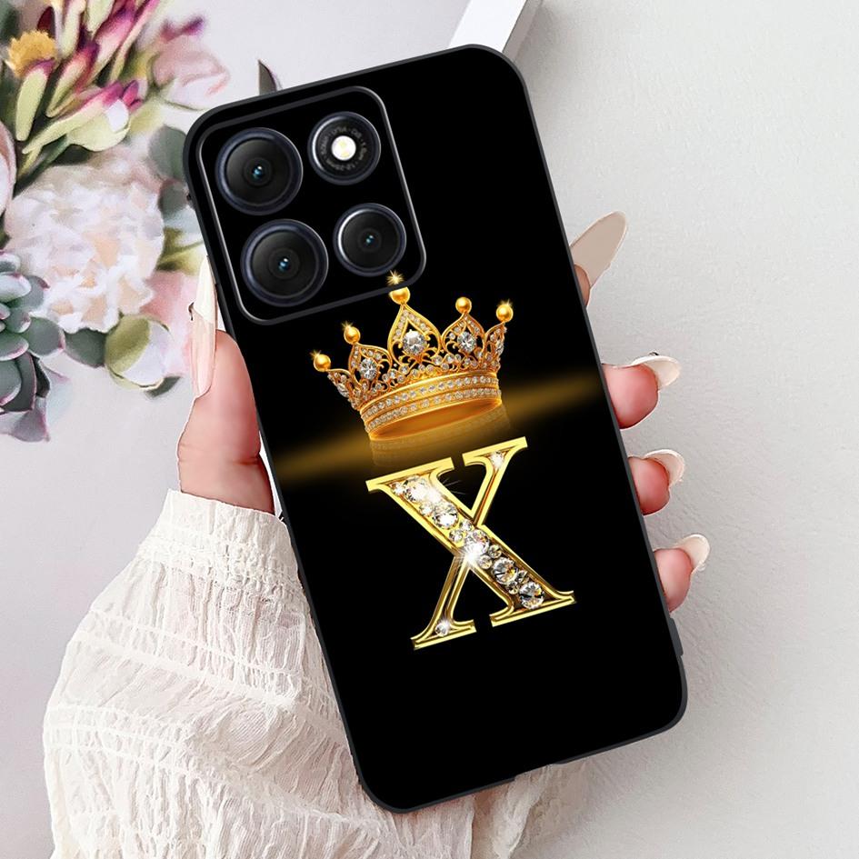 

Для Motorola Moto G86 Power Чехол 2025 Новый Милый Коронные Буквы Мягкий Силикон Черный ТПУ Чехол Для Moto G86 Power 5G Защитный Чехол Moto G86 Power