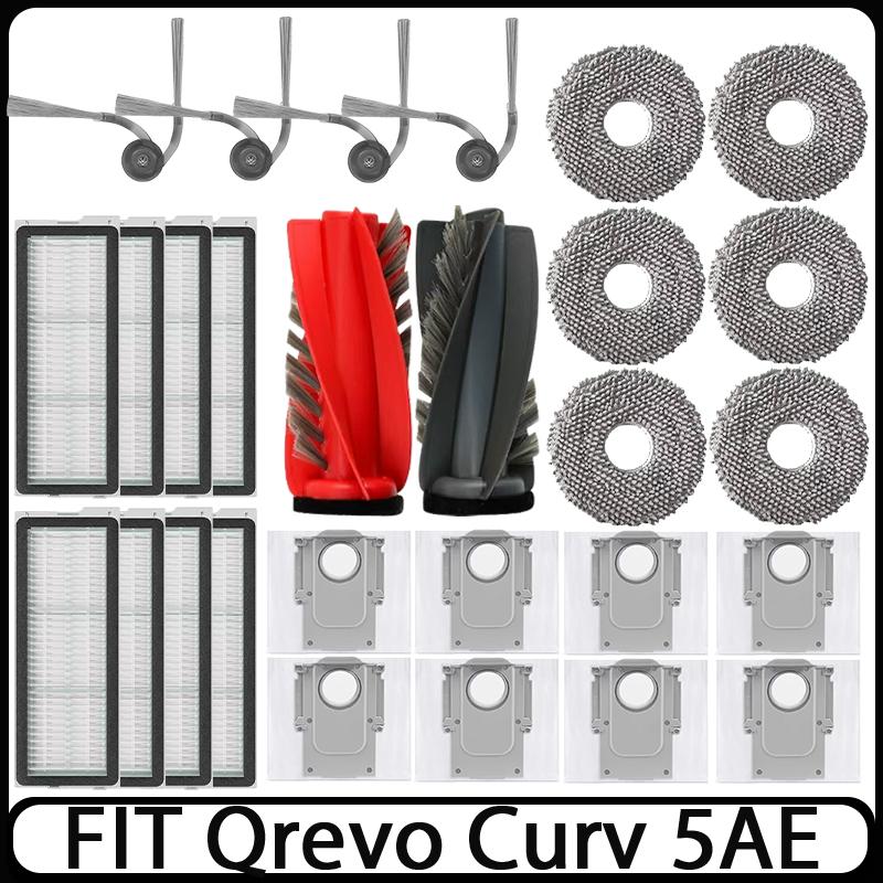 For Roborock Qrevo 5AE Curv / S5X / 5A1 / 5XC / CurvC Vacuum Accessories Main Roller Side Brush HEPA Filter Mop Cloth Dust Bag
