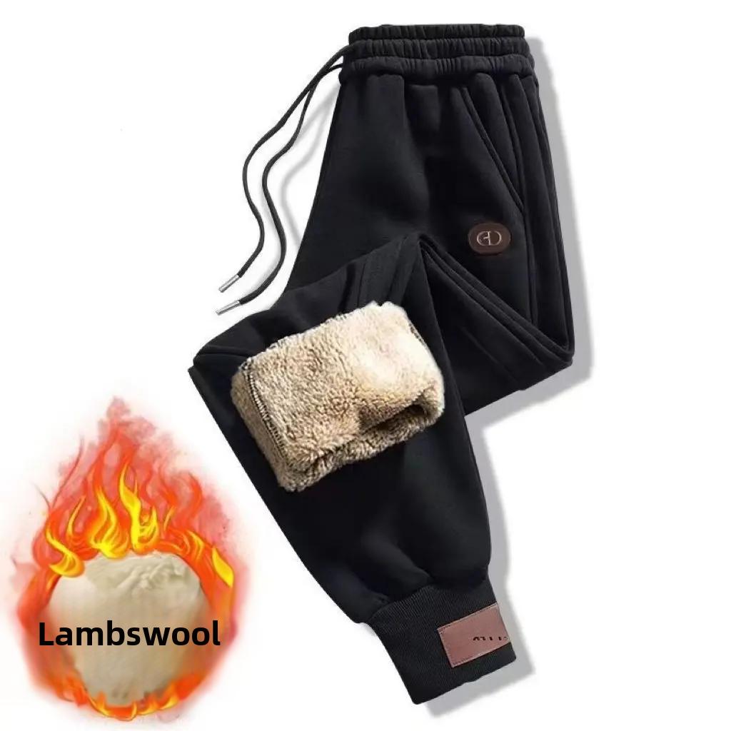 

Осенние и зимние брюки из плотного бархата, мужские, большого размера, свободные, теплые, из овечьего бархата, спортивные, длинные брюки XS чёрный