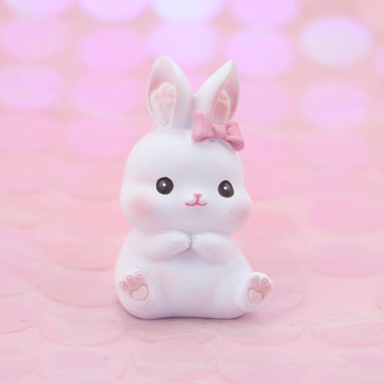 Kaninfigurer Härlig tecknad kaninform Mikrolandskap Harts hantverksprydnad för bildekoration