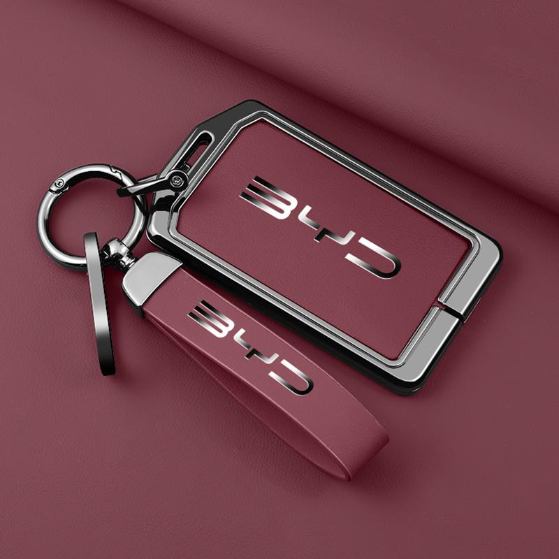 Zinklegierung Leder Auto NFC-Karte Fernschlüssel Abdeckung Schlüsselanhänger Hülle für Byd Tang Dm Han Ev Song Pro Qin Plus Dmi Schlüsselanhänger Zubehör