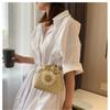 Summer New Fashion Straw Strap Mouth Women's Woven Bag Single Shoulder Bag Crossbody Bag for Travel and Amusement