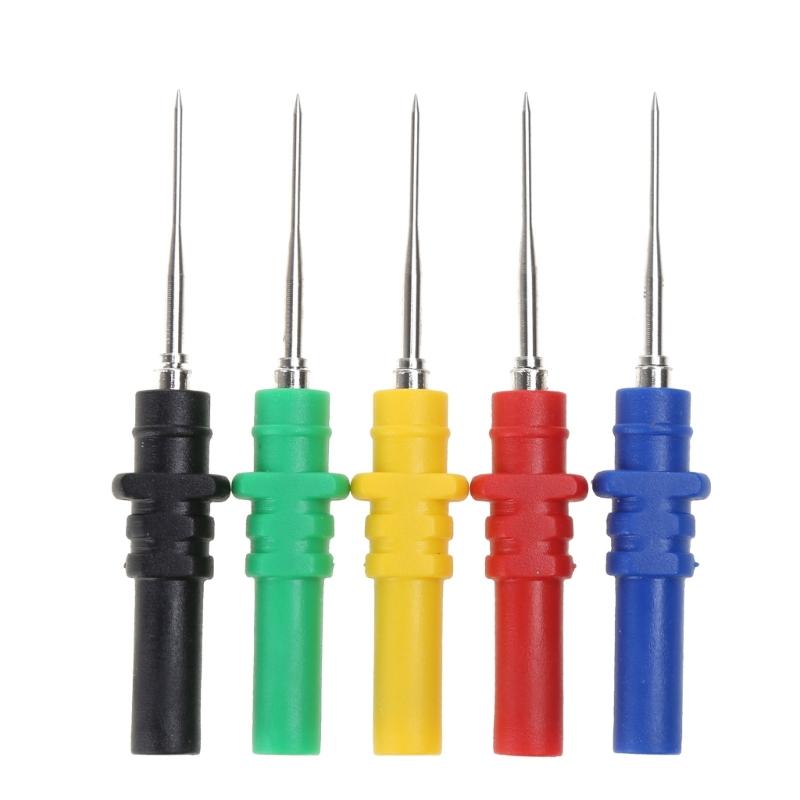 5pcs Test Back Probe Pin,Non-Destructive Pin Test Probes Pin Insulation Piercing Needle Multimeter Test Probe