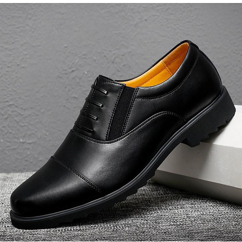Men's Business Casual Leather Work Shoes – Black Soft-Sole Anti-Slip Breathable Comfortable Footwear